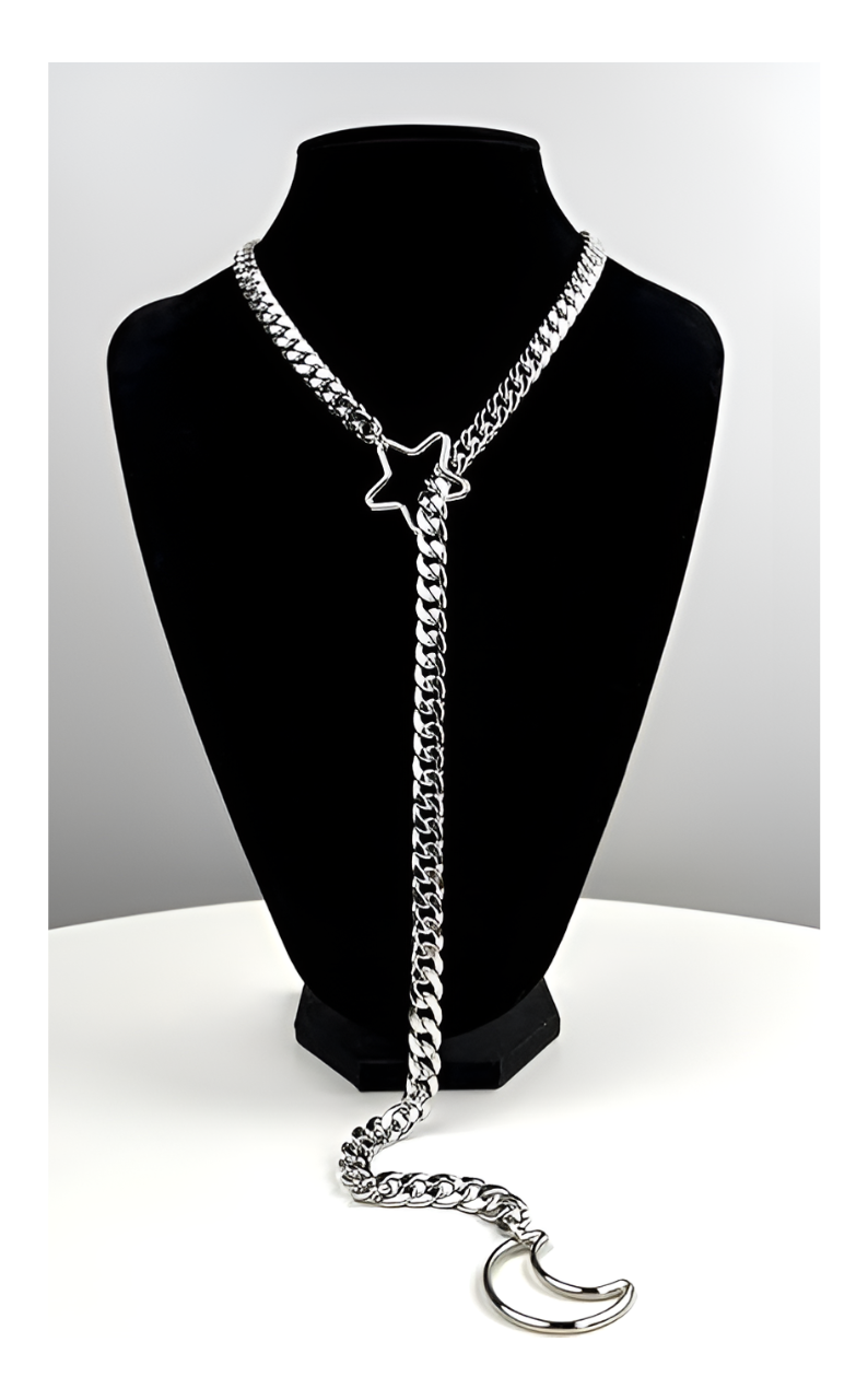 Moon & Star Slip Chain