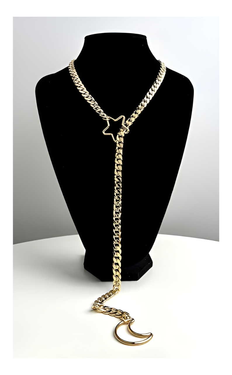 Moon & Star Slip Chain