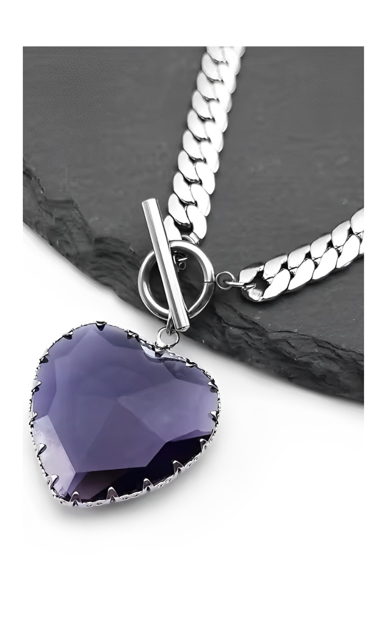 Loveboy™ -Heart Glass Pendant Choker