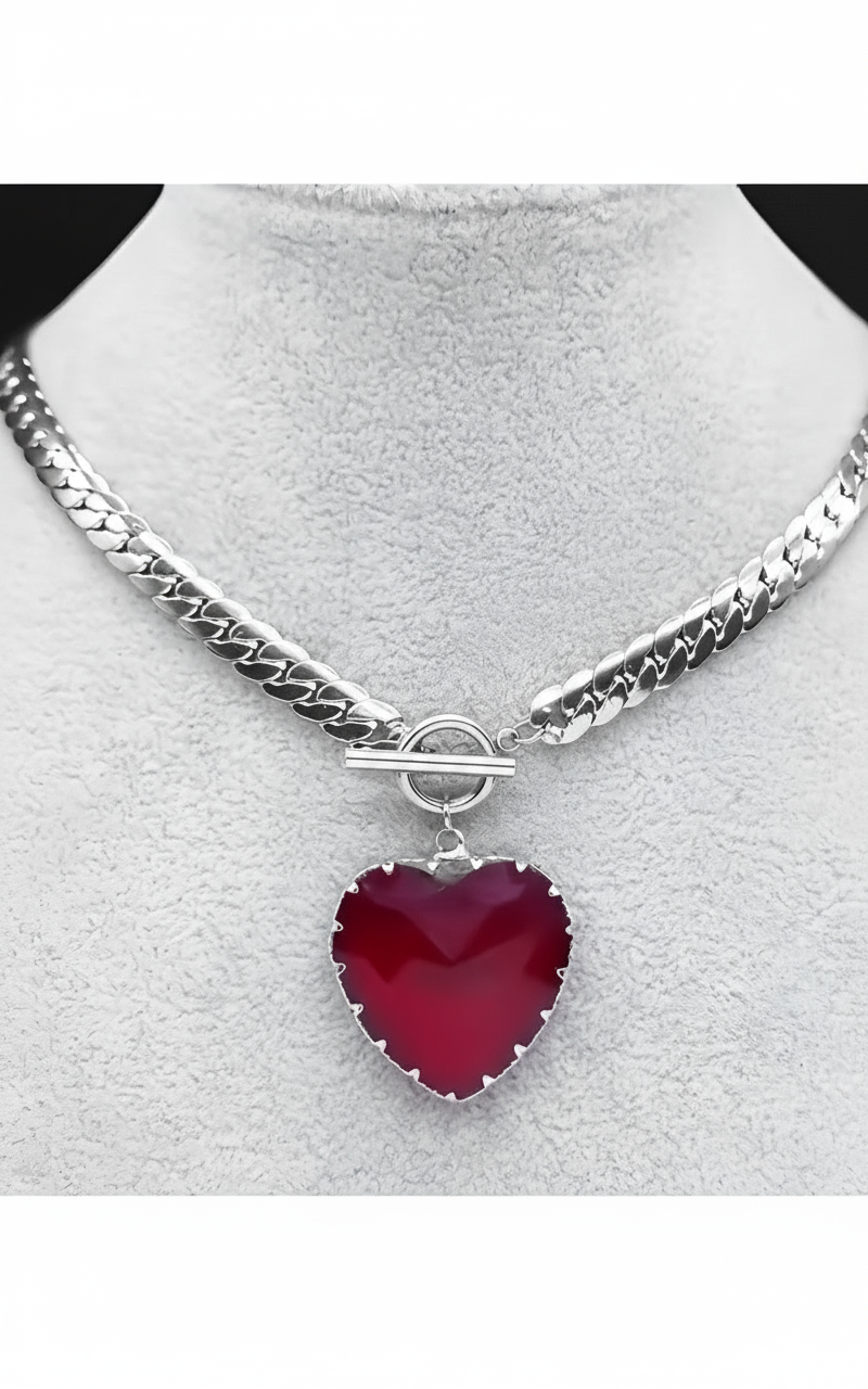 Loveboy™ -Heart Glass Pendant Choker