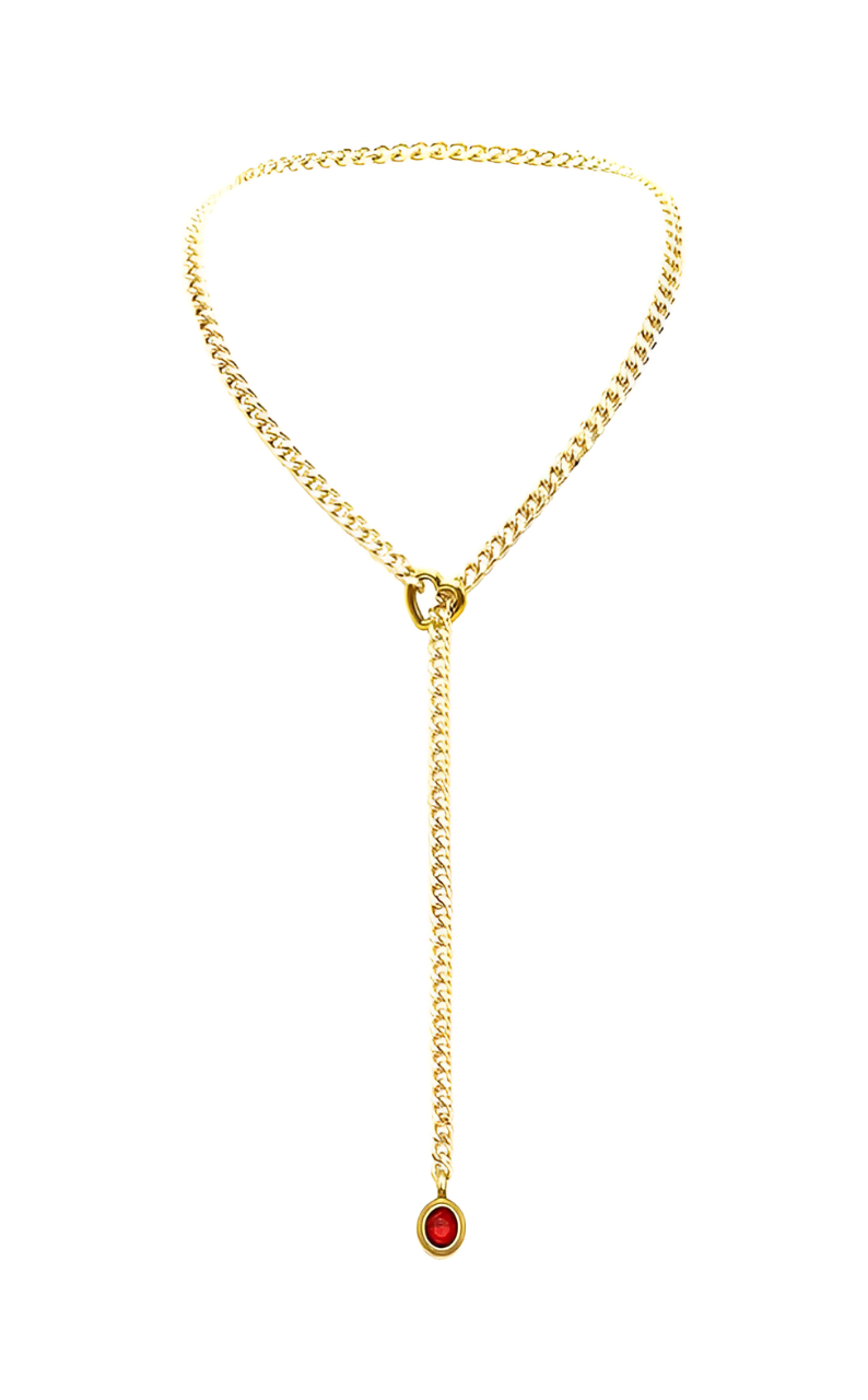 Crystal Charm Slip Chain Choker