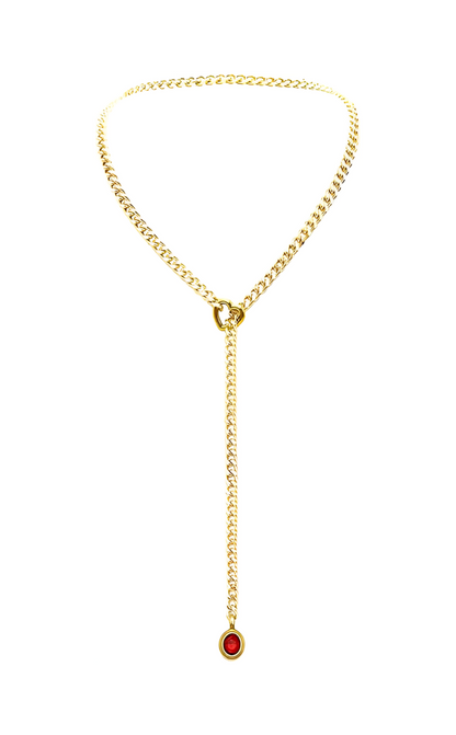 Crystal Charm Slip Chain Choker