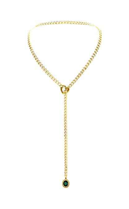 Crystal Charm Slip Chain Choker