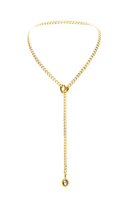 Crystal Charm Slip Chain Choker