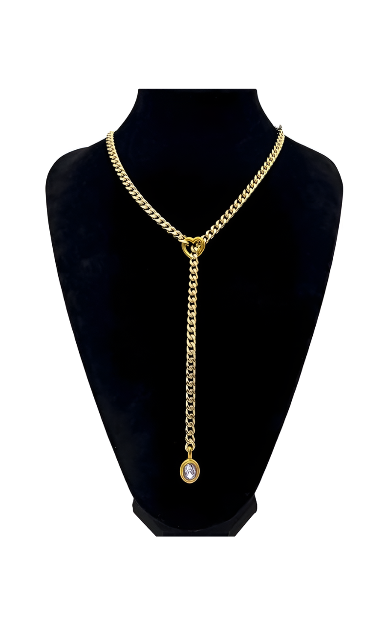 Crystal Charm Slip Chain Choker