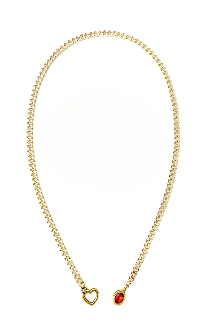 Crystal Charm Slip Chain Choker