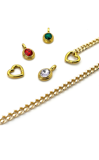 Crystal Charm Slip Chain Choker