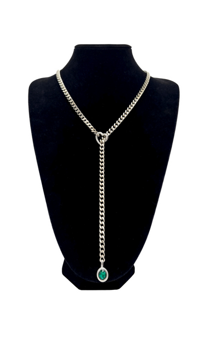 Crystal Charm Slip Chain Choker