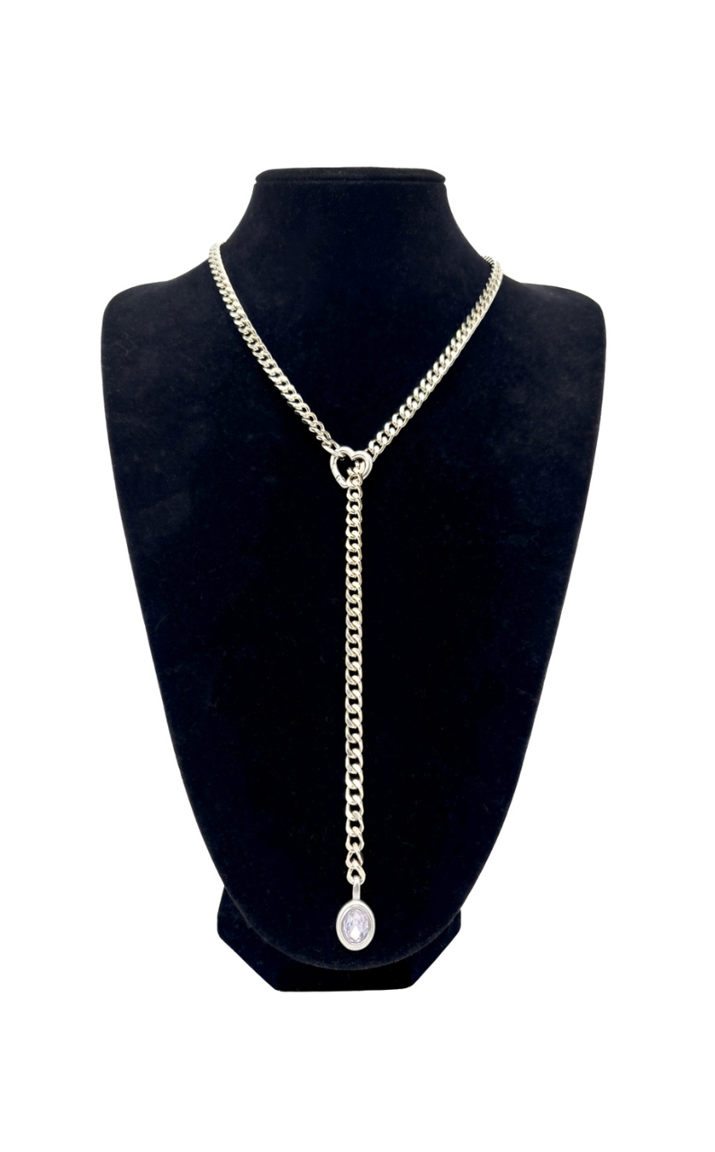 Crystal Charm Slip Chain Choker