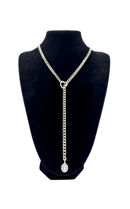 Crystal Charm Slip Chain Choker