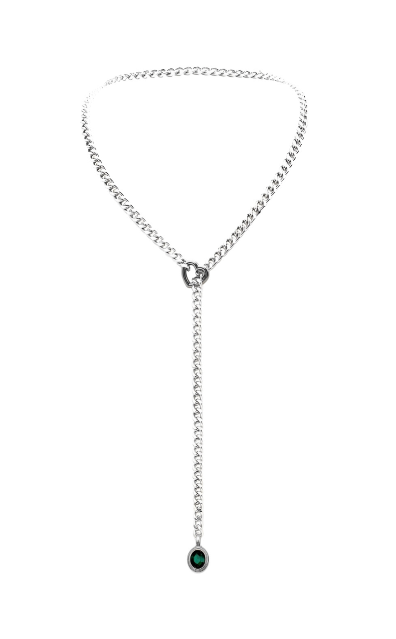 Crystal Charm Slip Chain Choker
