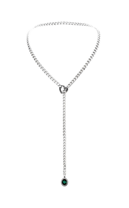 Crystal Charm Slip Chain Choker