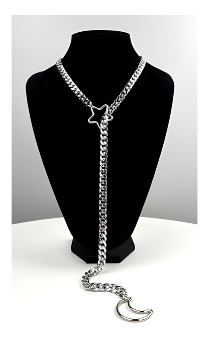 Moon & Star Slip Chain