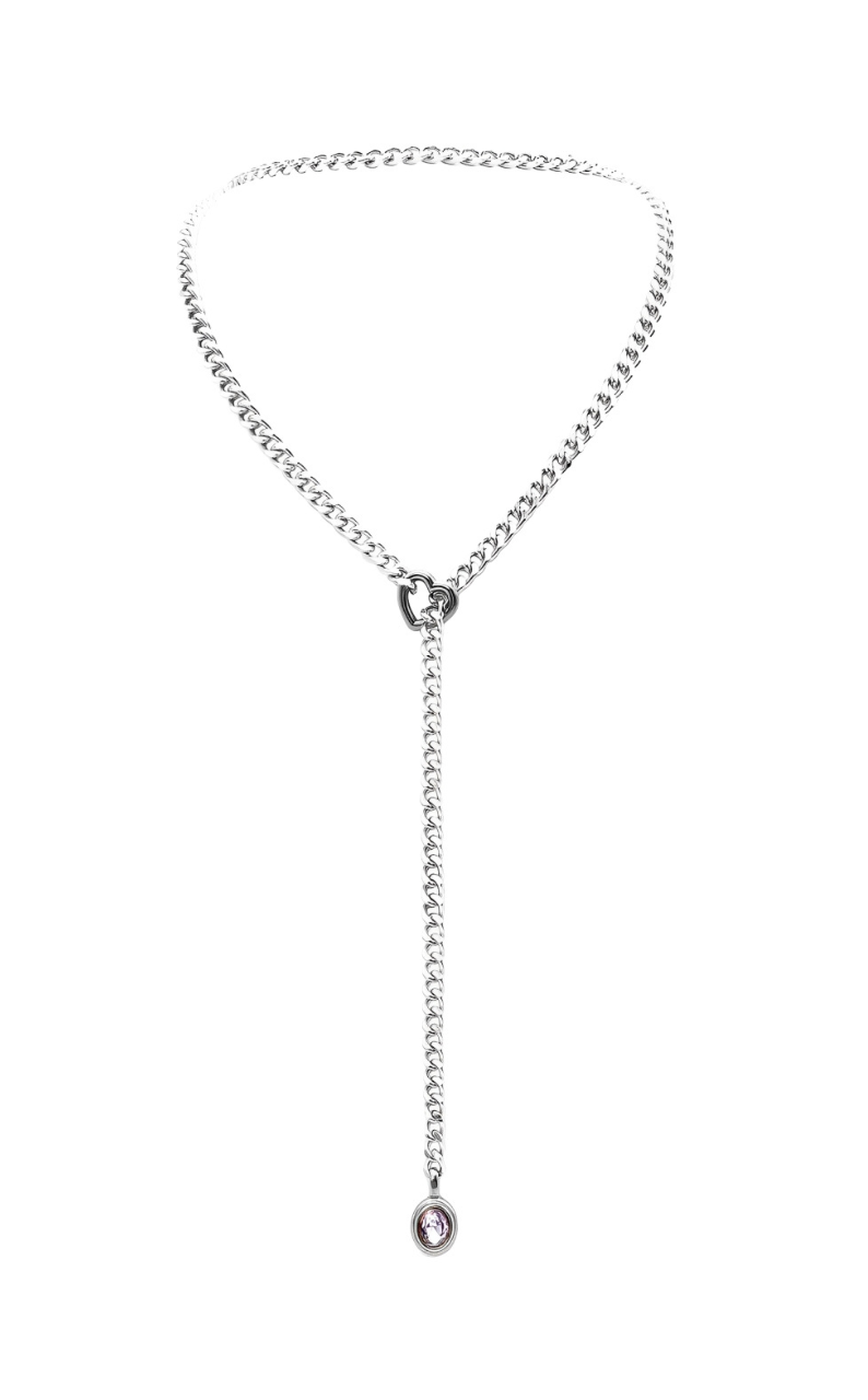Crystal Charm Slip Chain Choker