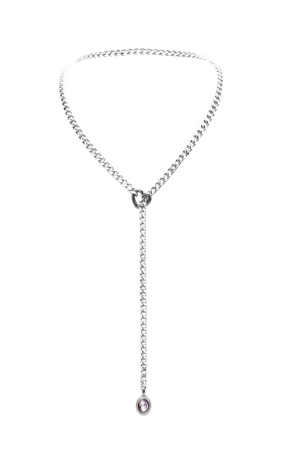 Crystal Charm Slip Chain Choker