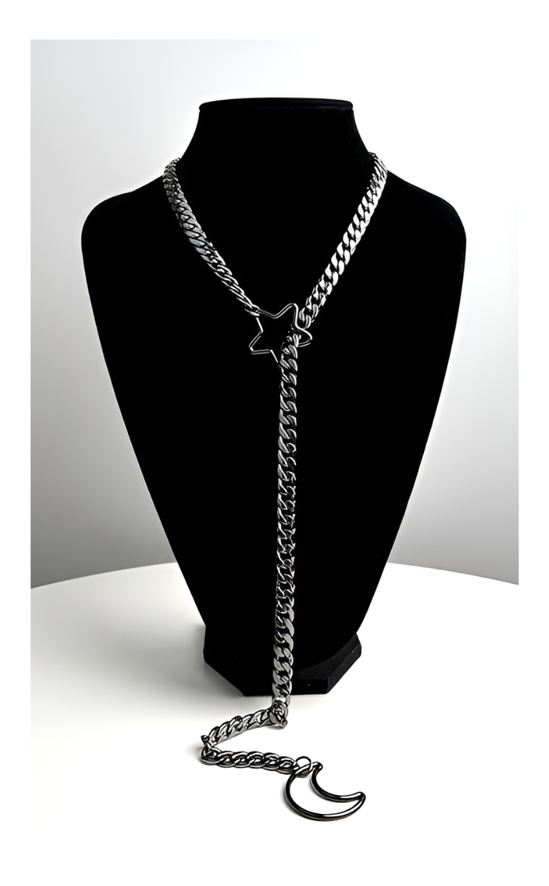Moon & Star Slip Chain