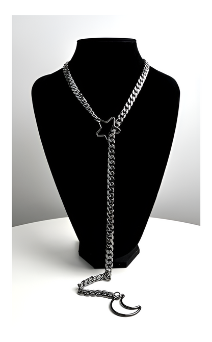 Moon & Star Slip Chain