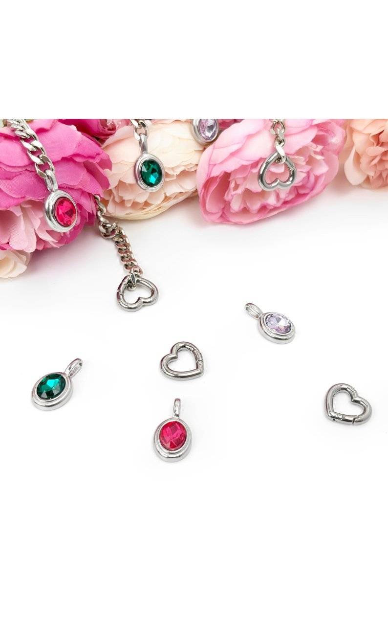 Crystal Charm Slip Chain Choker