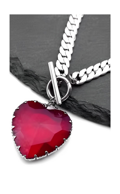 Loveboy™ -Heart Glass Pendant Choker