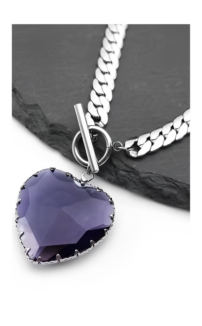 Loveboy™ -Heart Glass Pendant Choker