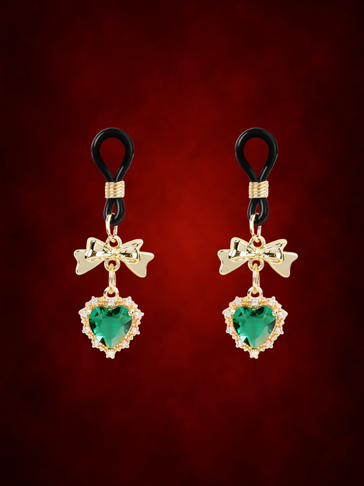 Crystal Heart Clamps