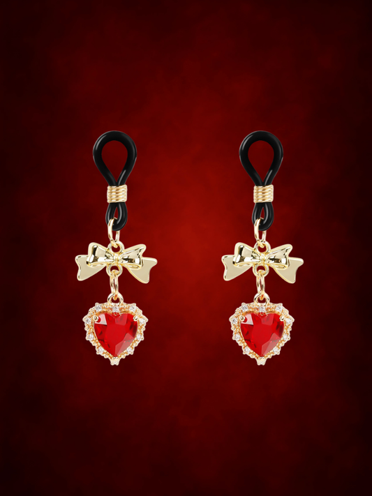 Crystal Heart Clamps