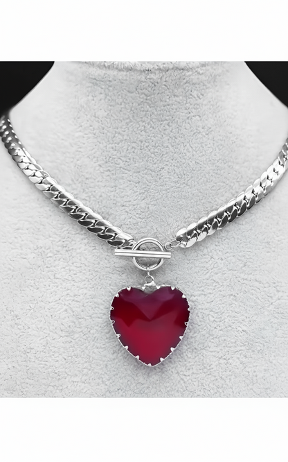 Loveboy™ -Heart Glass Pendant Choker