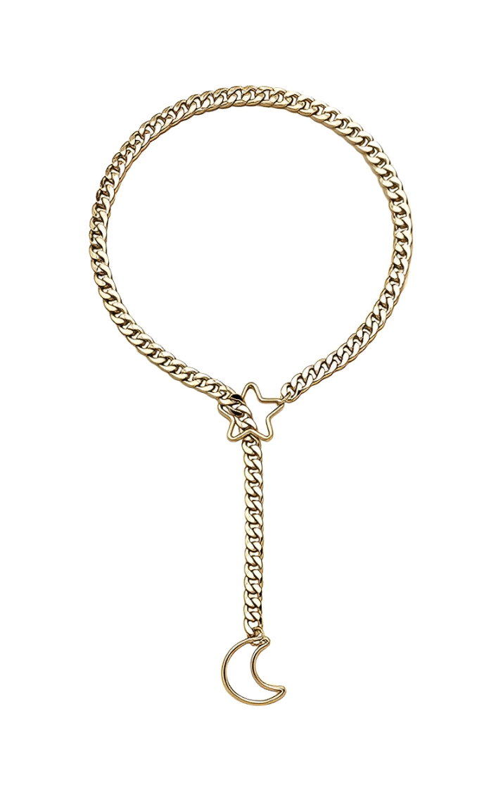 Moon & Star Slip Chain