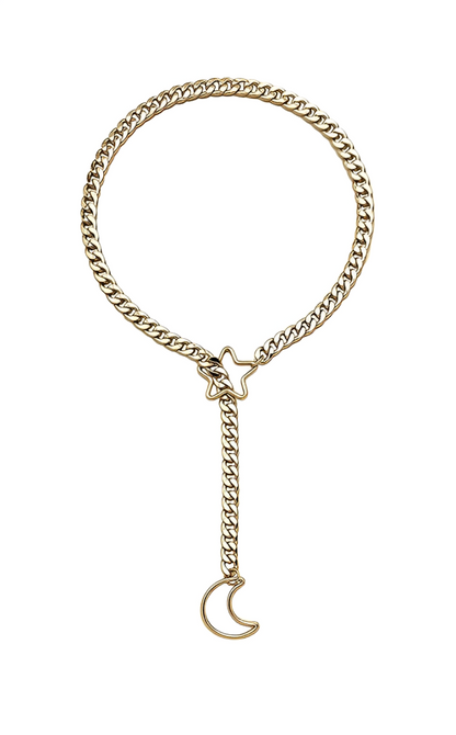 Moon & Star Slip Chain