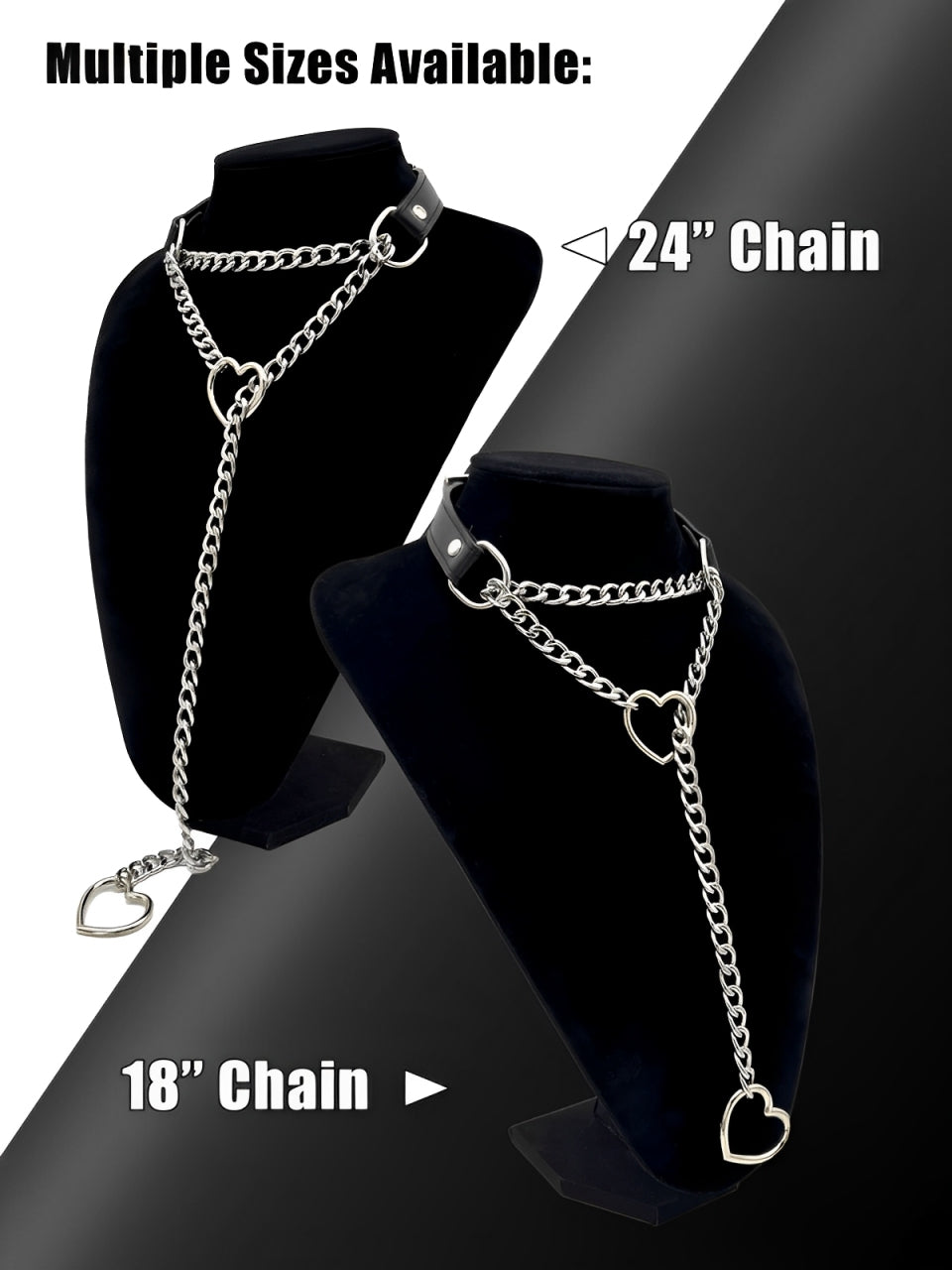 Heart Slip Chain Leather Choker Collar