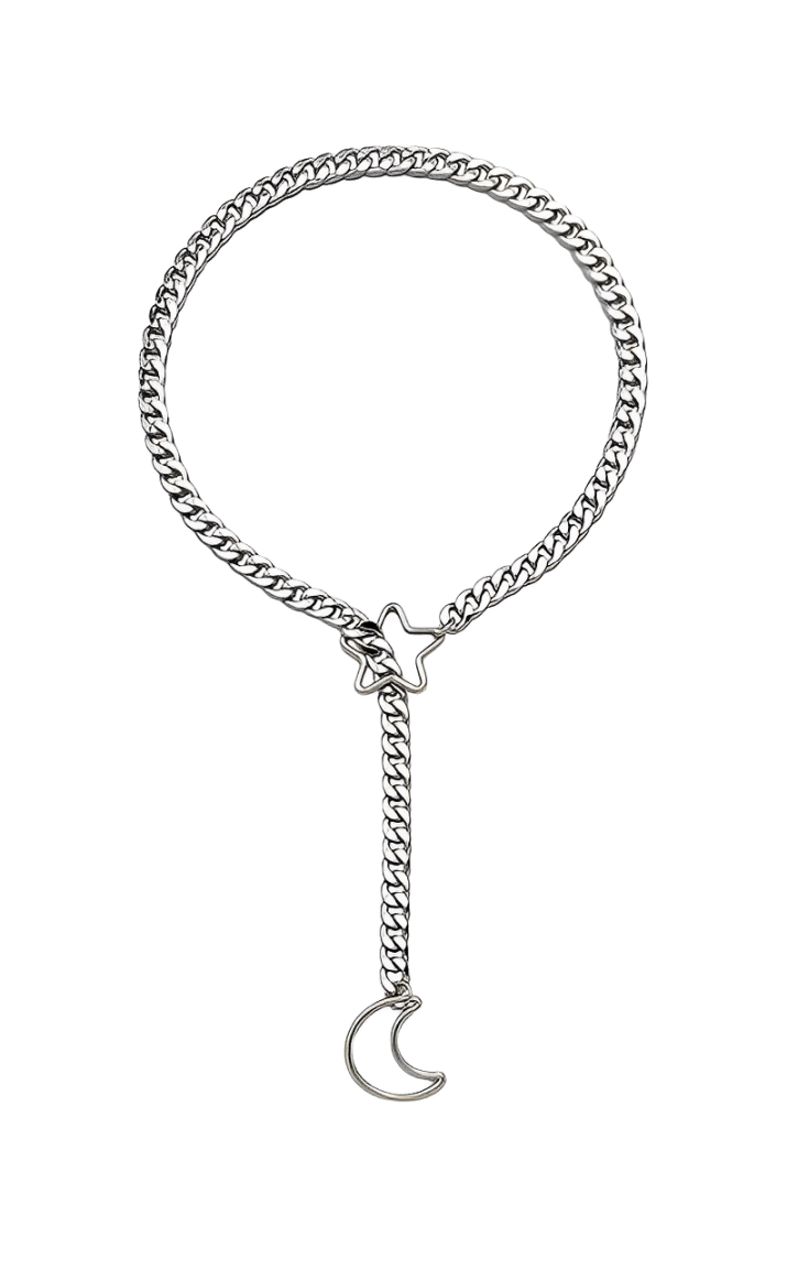Moon & Star Slip Chain