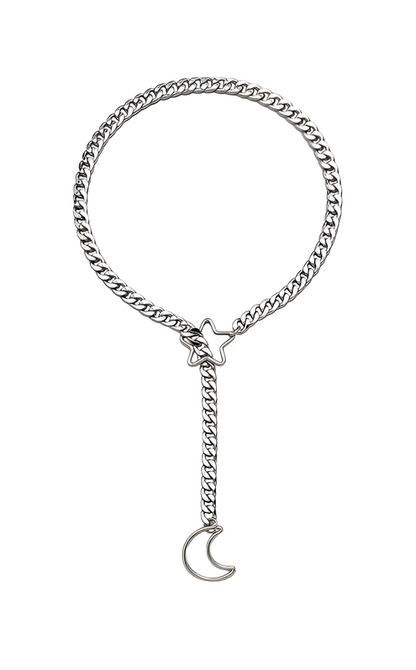 Moon & Star Slip Chain