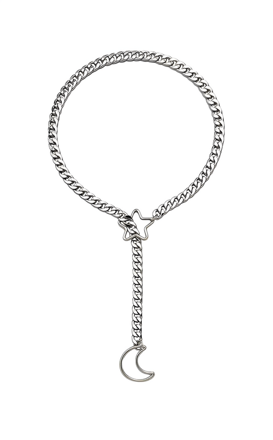 Moon & Star Slip Chain